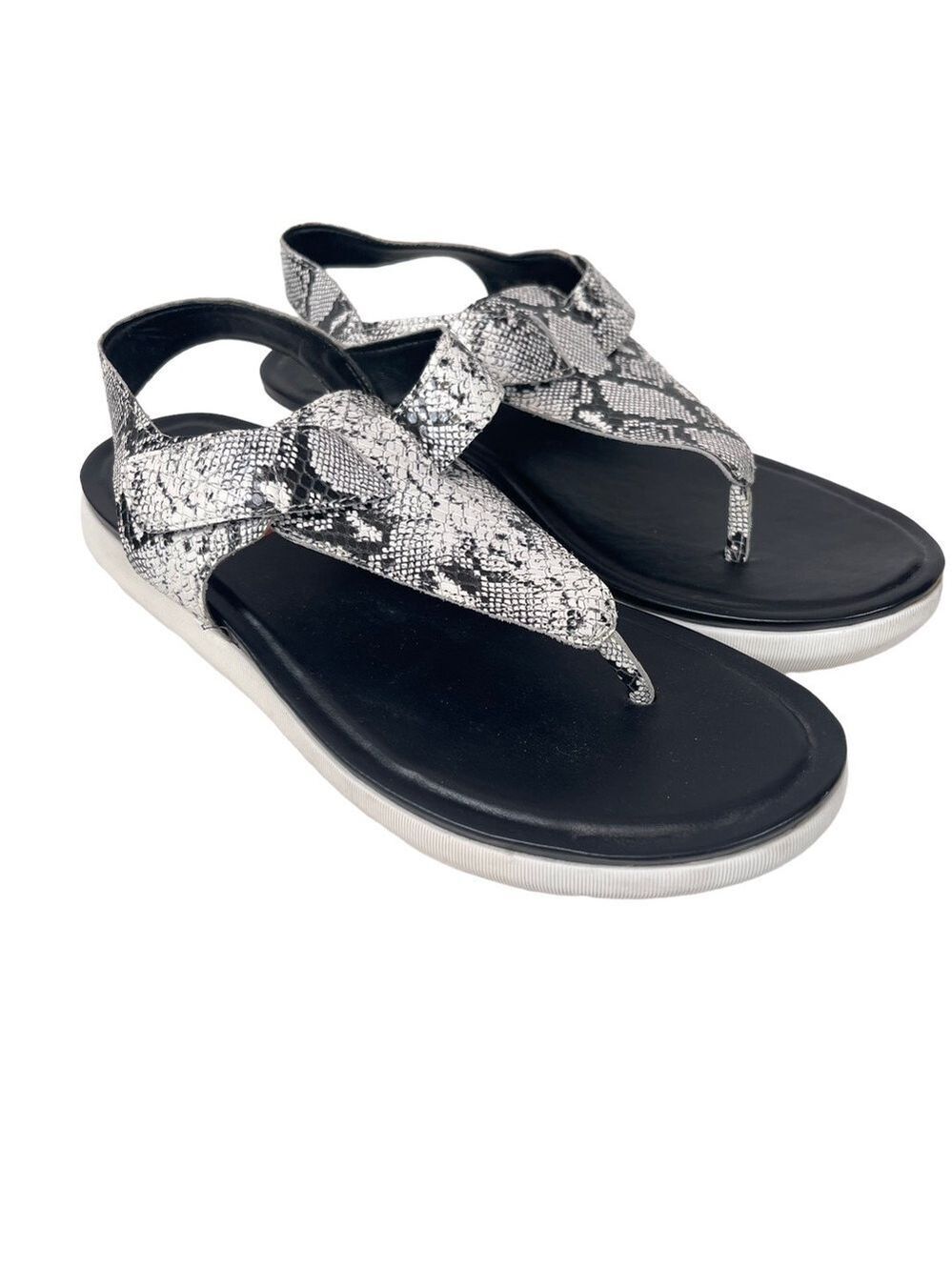 Naturalizer Lincoln Animal Print Toe Post Comfort Sandals Womens 10 Travel